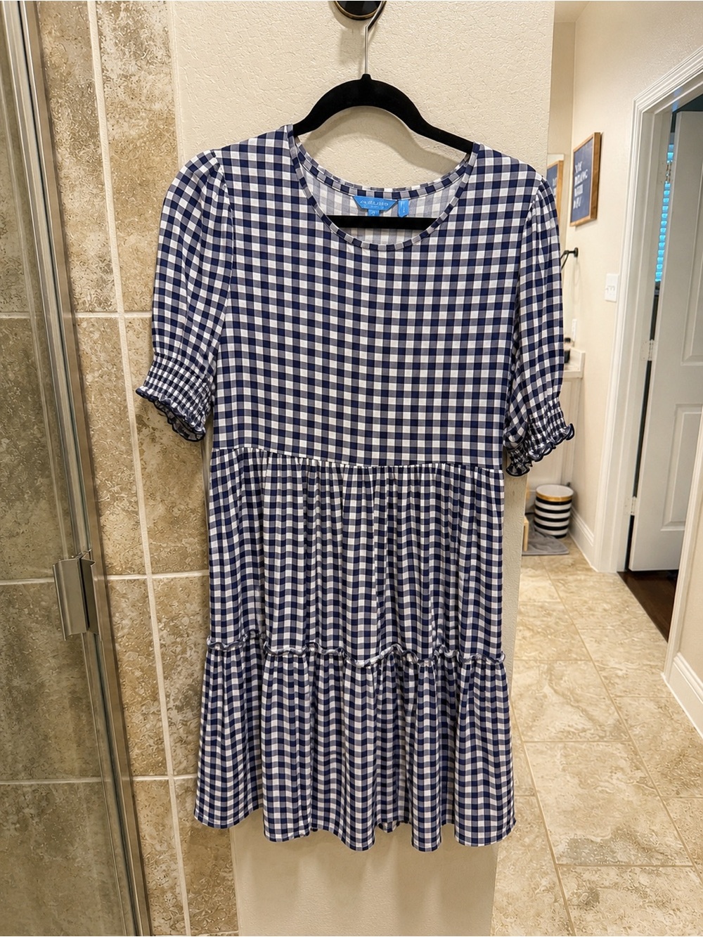 Draper James Lee Ann Dress in Navy Gingham